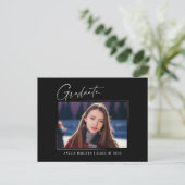 Moderne minieme Elegant Ink Script Afstudeerder Fo Briefkaart (Staand voorkant)