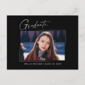 Moderne minieme Elegant Ink Script Afstudeerder Fo Briefkaart (Voorkant)