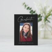 Moderne minieme Elegant Ink Script Afstudeerder Fo Briefkaart (Staand voorkant)