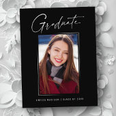 Moderne minieme Elegant Ink Script Afstudeerder Fo Briefkaart