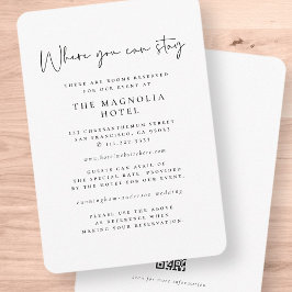 Moderne minieme elegante grafische accommodatie informatiekaartje