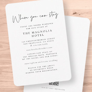 Moderne minieme elegante grafische accommodatie informatiekaartje