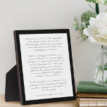 Moderne minieme en elegante zwarte/witwaadstemmen fotoplaat<br><div class="desc">Passen getrouwd trouwdag zegt plaque om je speciale dag en je liefde altijd te onthouden en elkaar te beloven. Deze elegante trouwdag keepomwille plaque heeft een eenvoudig minimaal zwart-wit ontwerp om uw speciale geloften weer te geven. Een eenvoudige en moderne zwarte grens lijsten je bruiloft. Personaliseer je met jouw naam...</div>
