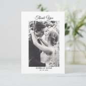 Moderne minieme foto zwart-wit bedankkaart (Staand voorkant)