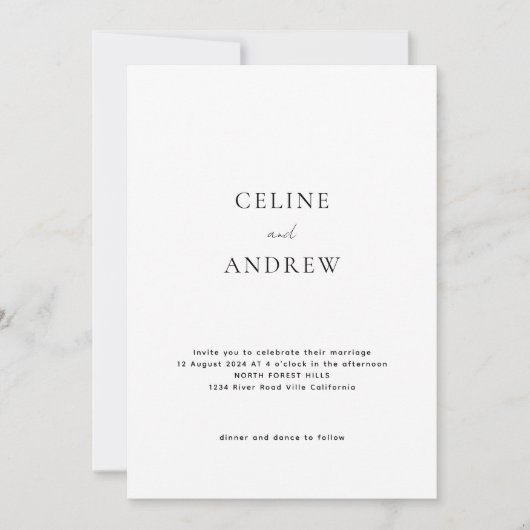 Moderne minieme fotobruiloft kaart (Voorkant)