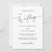 Moderne minieme fotobruiloft kaart (Voorkant)