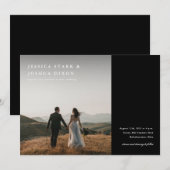 Moderne minieme fotobruiloft kaart (Voorkant / Achterkant)