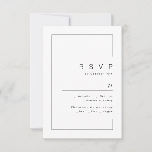 Moderne minieme fotobruiloft RSVP (Voorkant)