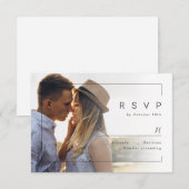 Moderne minieme fotobruiloft RSVP Kaartje (Voorkant / Achterkant)