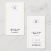Moderne minieme gouden verticale Sjabloon met mini Visitekaartje (Voorkant / Achterkant)