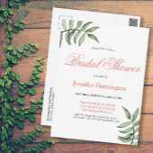 Moderne minieme Greenery Bridal Shower-uitnodiging Briefkaart