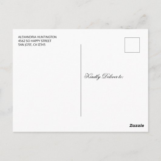 Moderne minieme Greenery Bridal Shower-uitnodiging Briefkaart (Achterkant)