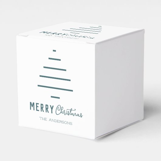 Moderne minieme groene kerstboompijn met prettig k bedankdoosjes (Voorkant Zijde)