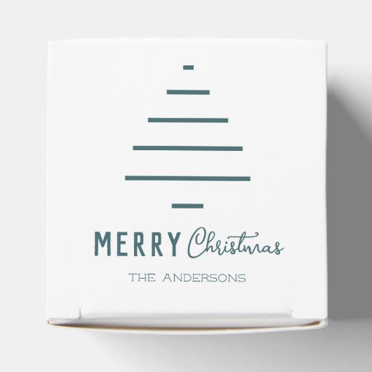 Moderne minieme groene kerstboompijn met prettig k bedankdoosjes (Bovenkant)