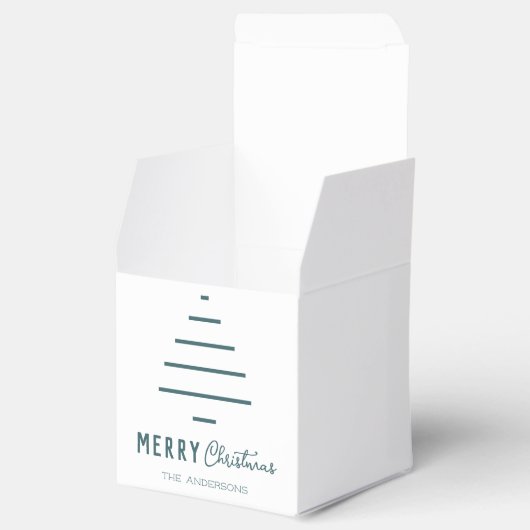 Moderne minieme groene kerstboompijn met prettig k bedankdoosjes (Geopend)