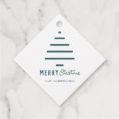 Moderne minieme groene kerstboompijn met prettig k bedankjes labels (Achterkant)