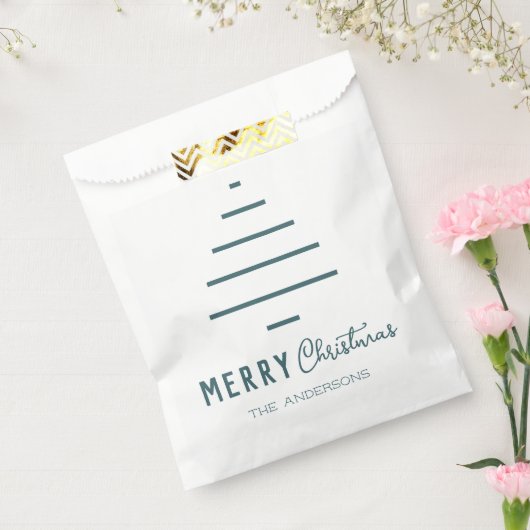 Moderne minieme groene kerstboompijn met prettig k bedankzakje (Gezegeld)