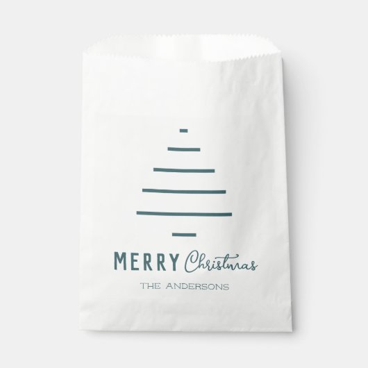 Moderne minieme groene kerstboompijn met prettig k bedankzakje (Voorkant)