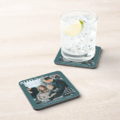 Moderne minieme groene kerstboompijn met prettig k bier onderzetter (Rechterzijde)