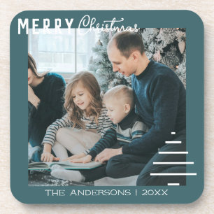 Moderne minieme groene kerstboompijn met prettig k bier onderzetter