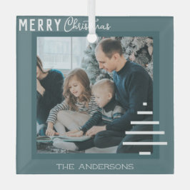 Moderne minieme groene kerstboompijn met prettig k glas ornament