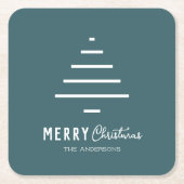 Moderne minieme groene kerstboompijn met prettig k kartonnen onderzetters (Voorkant)