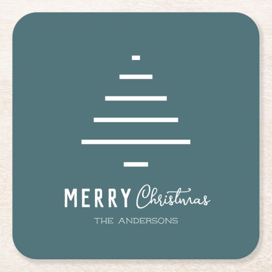 Moderne minieme groene kerstboompijn met prettig k kartonnen onderzetters (Voorkant)