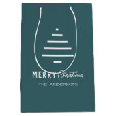 Moderne minieme groene kerstboompijn met prettig k medium cadeauzakje (Voorkant)