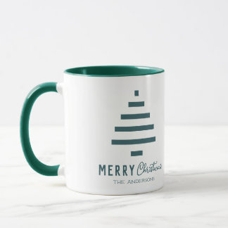 Moderne minieme groene kerstboompijn met prettig k mok