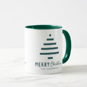 Moderne minieme groene kerstboompijn met prettig k mok (Voorkant rechts)