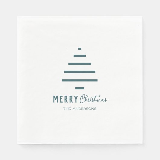 Moderne minieme groene kerstboompijn met prettig k servet (Voorkant)