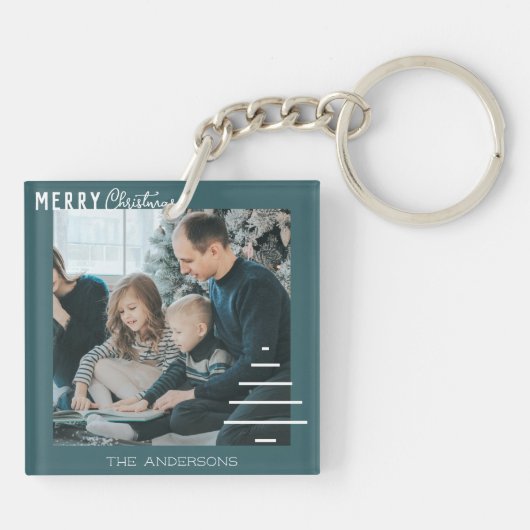 Moderne minieme groene kerstboompijn met prettig k sleutelhanger (Achterkant)