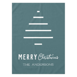 Moderne minieme groene kerstboompijn met prettig k tafelkleed