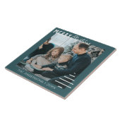 Moderne minieme groene kerstboompijn met prettig k tegeltje (Zijkant)