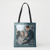 Moderne minieme groene kerstboompijn met prettig k tote bag (Voorkant)