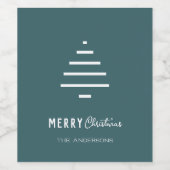 Moderne minieme groene kerstboompijn met prettig k wijn etiket (Enkel label)