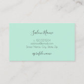 Moderne minieme groene nagels visitekaartje (Achterkant)