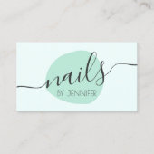 Moderne minieme groene nagels visitekaartje (Voorkant)