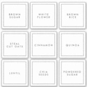 Moderne minieme keuken- en Pantry-opslaglabels Sticker (Voorkant)