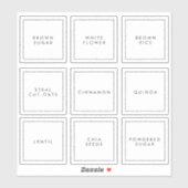 Moderne minieme keuken- en Pantry-opslaglabels Sticker (Vel)