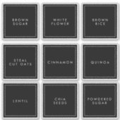 Moderne minieme keuken- en Pantry-opslaglabels Sticker (Voorkant)