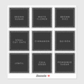 Moderne minieme keuken- en Pantry-opslaglabels Sticker (Vel)