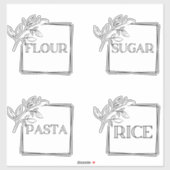 Moderne minieme keukenetiketten voor panteropslag sticker (Vel)