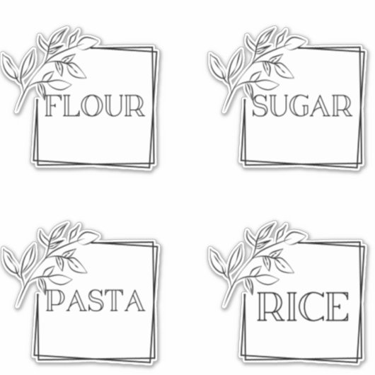 Moderne minieme keukenetiketten voor panteropslag sticker (Voorkant)