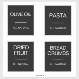 Moderne minieme keukenetiketten voor panteropslag sticker