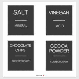 Moderne minieme keukenetiketten voor panteropslag sticker