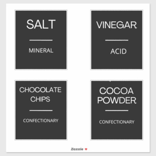 Moderne minieme keukenetiketten voor panteropslag sticker (Vel)