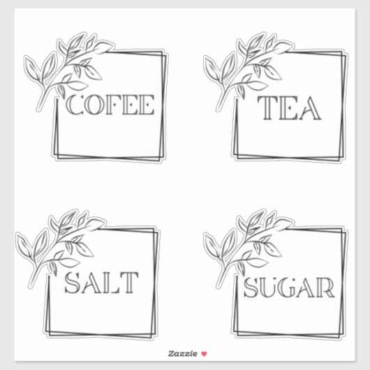 Moderne minieme keukenetiketten voor panteropslag sticker (Vel)