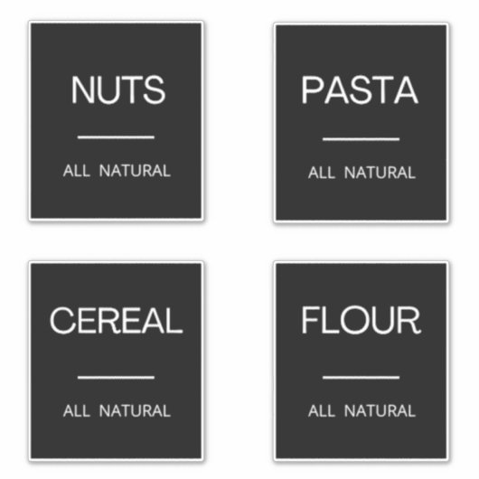 Moderne minieme keukenetiketten voor panteropslag sticker (Voorkant)