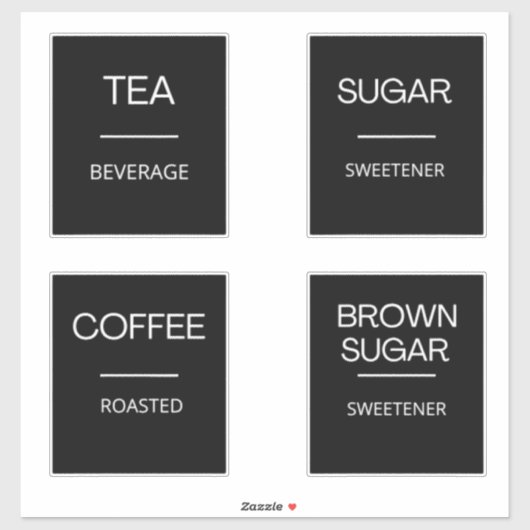 Moderne minieme keukenetiketten voor panteropslag sticker (Vel)